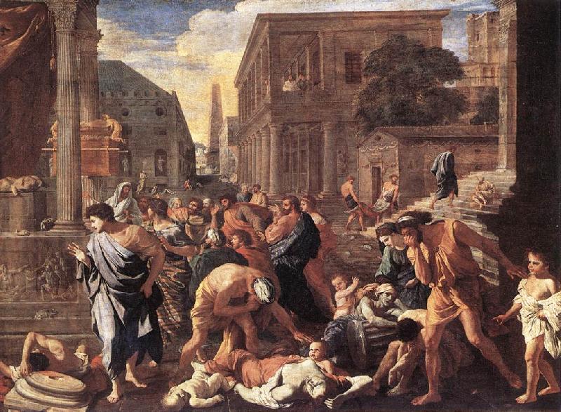 POUSSIN, Nicolas The Plague at Ashdod asg Germany oil painting art